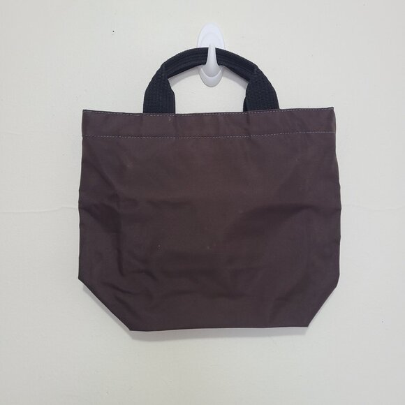 Herve Chapelier Green Tote Bag Black Canvas Handles Zip Close - Picture 1 of 6